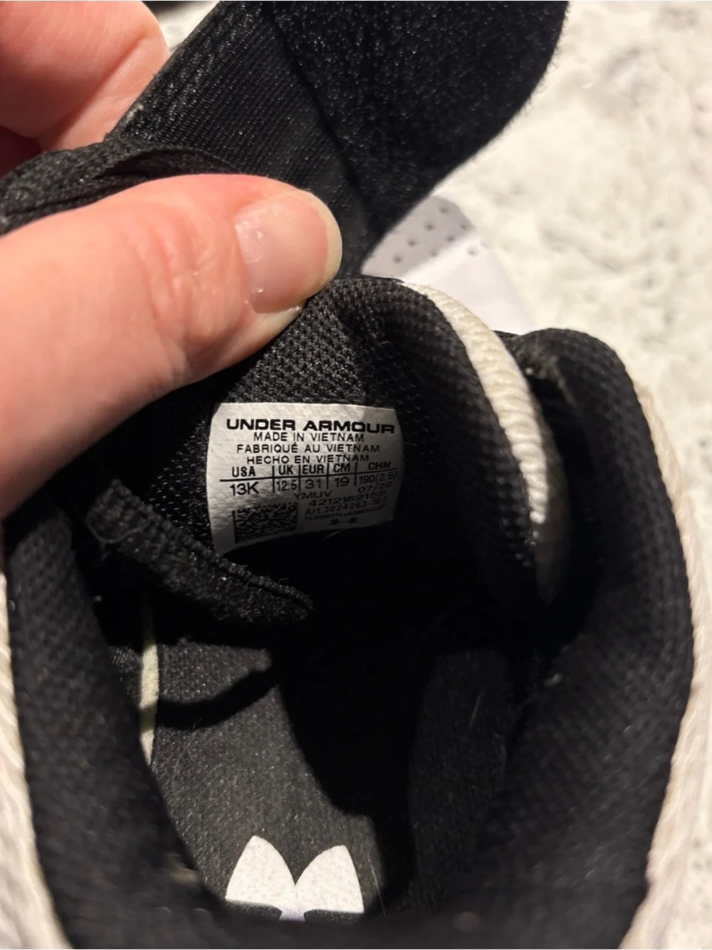 Under Armour Kids' Black and White basketball Shoes